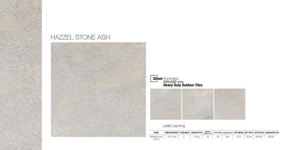 Terasová dlažba na terče Hazzel Stone Ash, 600x600x20 mm (1 ks)