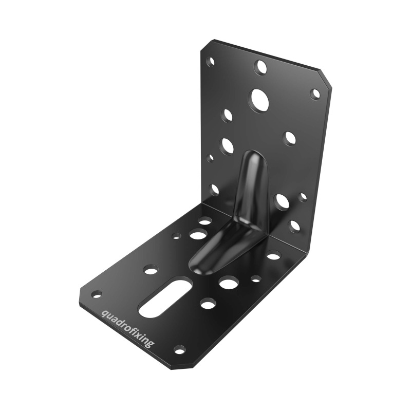 Černý úhelník do dřeva s prolisem 2