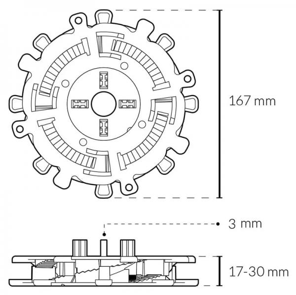 Stavitelný terč pro dlažbu DDP 17-30 mm