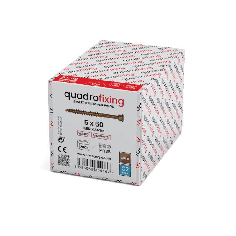 Terasové vruty 5,0 mm (200 ks+bit) TERRIX ANTIK 1