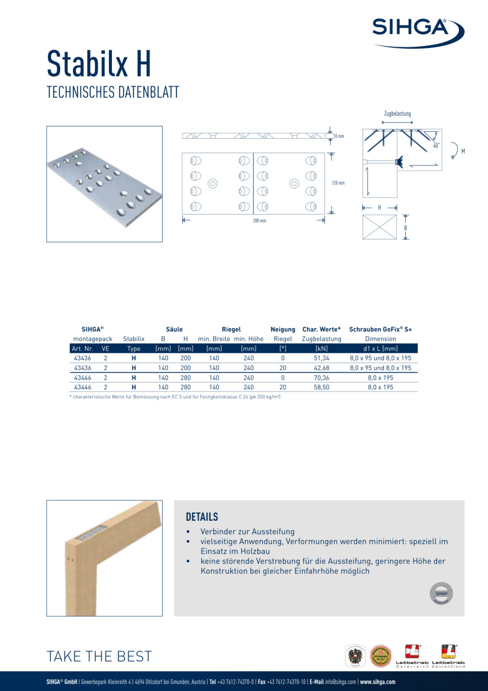Sihga Stabilix H - technický list - quadrofixing