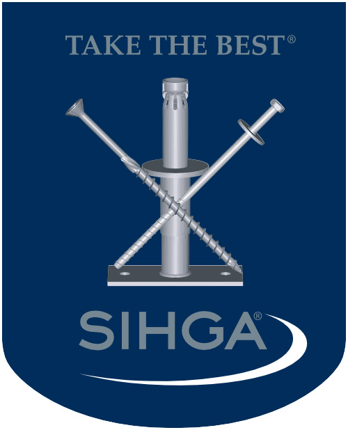 SIHGA logo – inovativní lídr ve spojovacích systémech pro dřevěné konstrukce